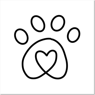 Dog Paw Heart Posters and Art